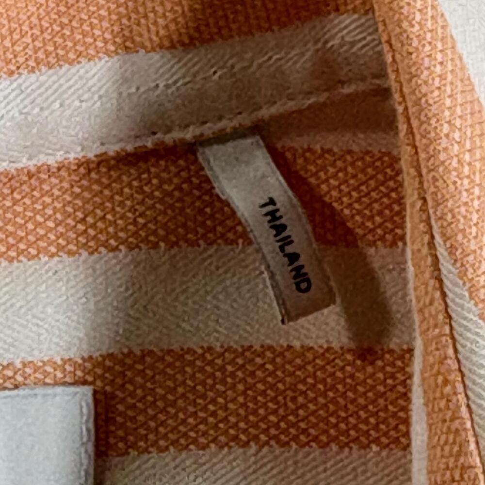 Foxcroft Button Up Shirt Womens 8 Orange Stripe Heritage Non Iron 3/4 Sleeve Top - Picture 6 of 16